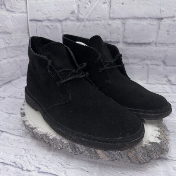 Clarks Men's Chukka Boot Charles F. Stead English Leather Upper Black Size 9.5 - Picture 1 of 11